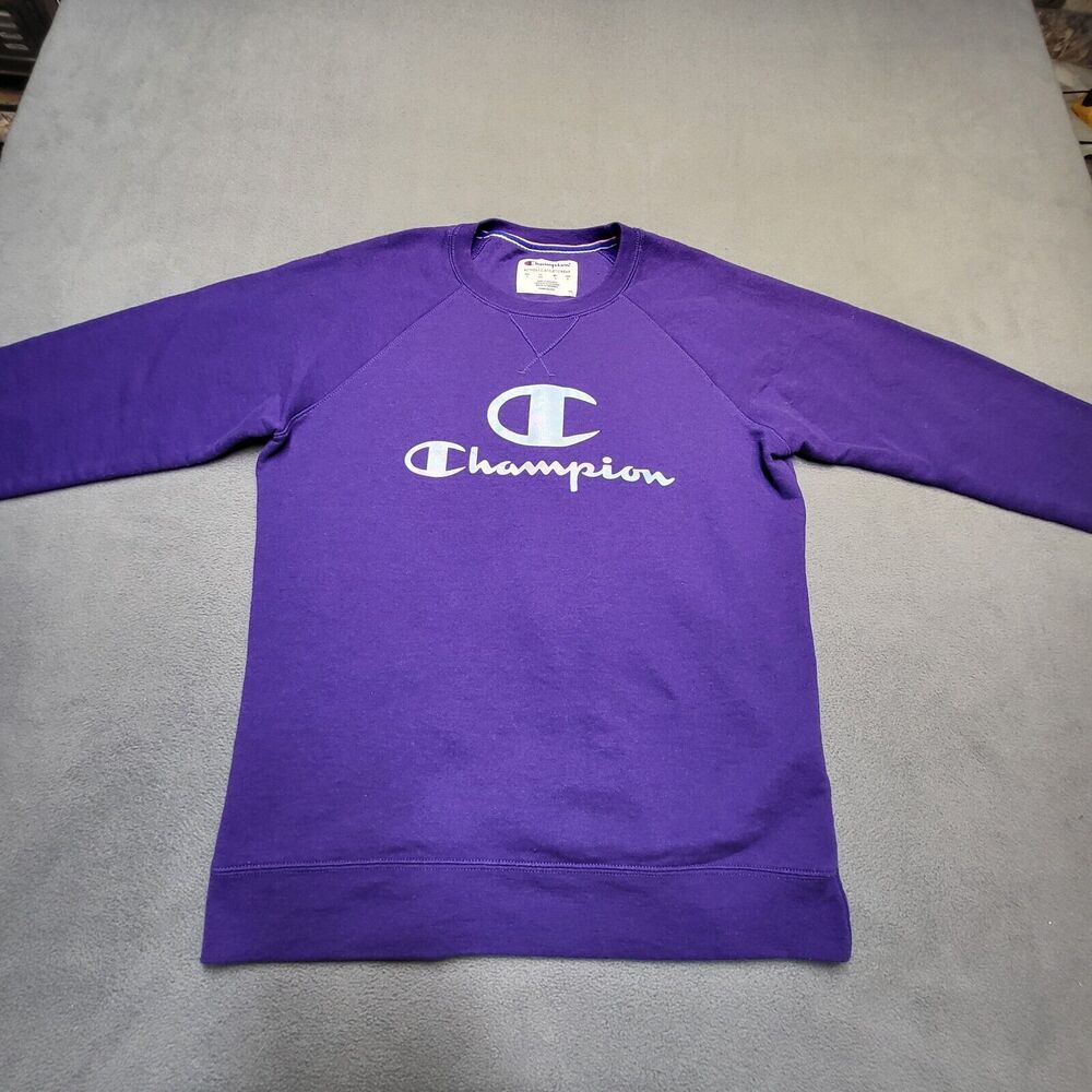 Champion Sweatshirt Womens M Purple Pullover Long Sleeve Graphic‎